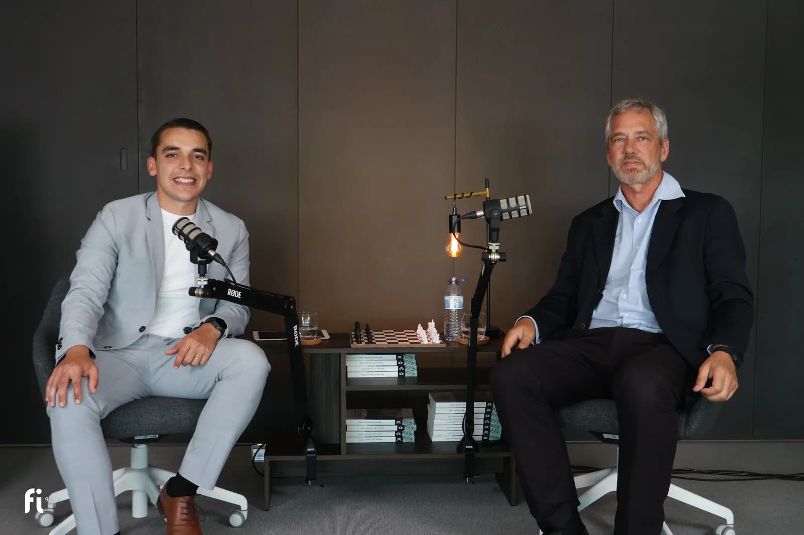 Fábio Gomes e Carlos Correia durante a gravação do episódio